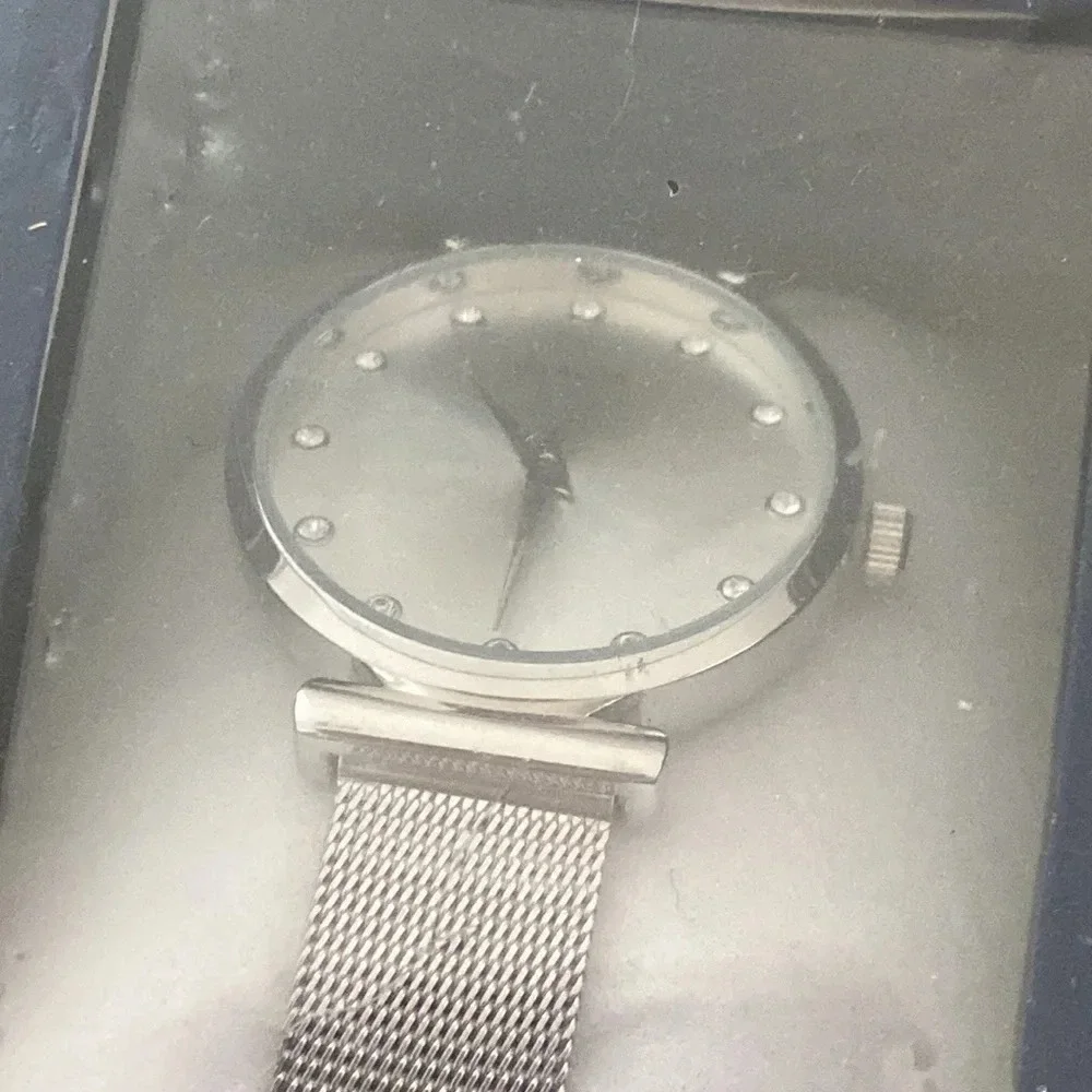NWT Aura Women’s Watch Silver Faux Crystals from Preciosa Metal Band